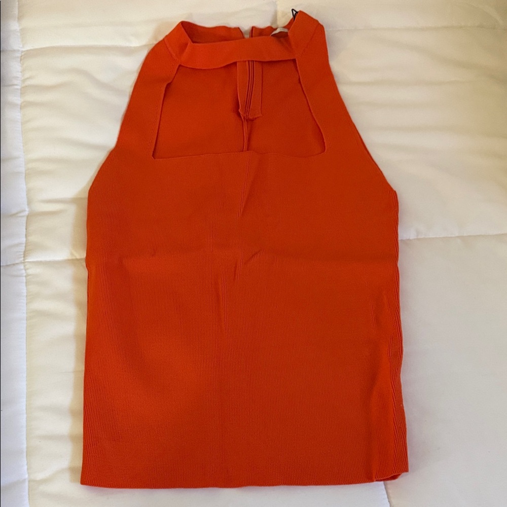 Zara Orange Halter Top